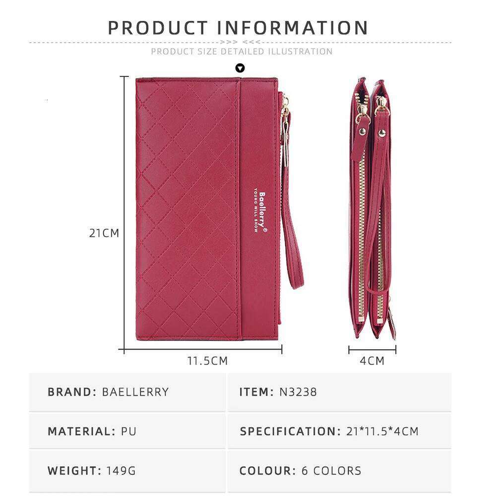 Versatile Large Zip Around Wallet for Women Baellerry RFID Blocking Clutch with Wrist Strap, Holds Phone Cards Cash Gift Idea C260304