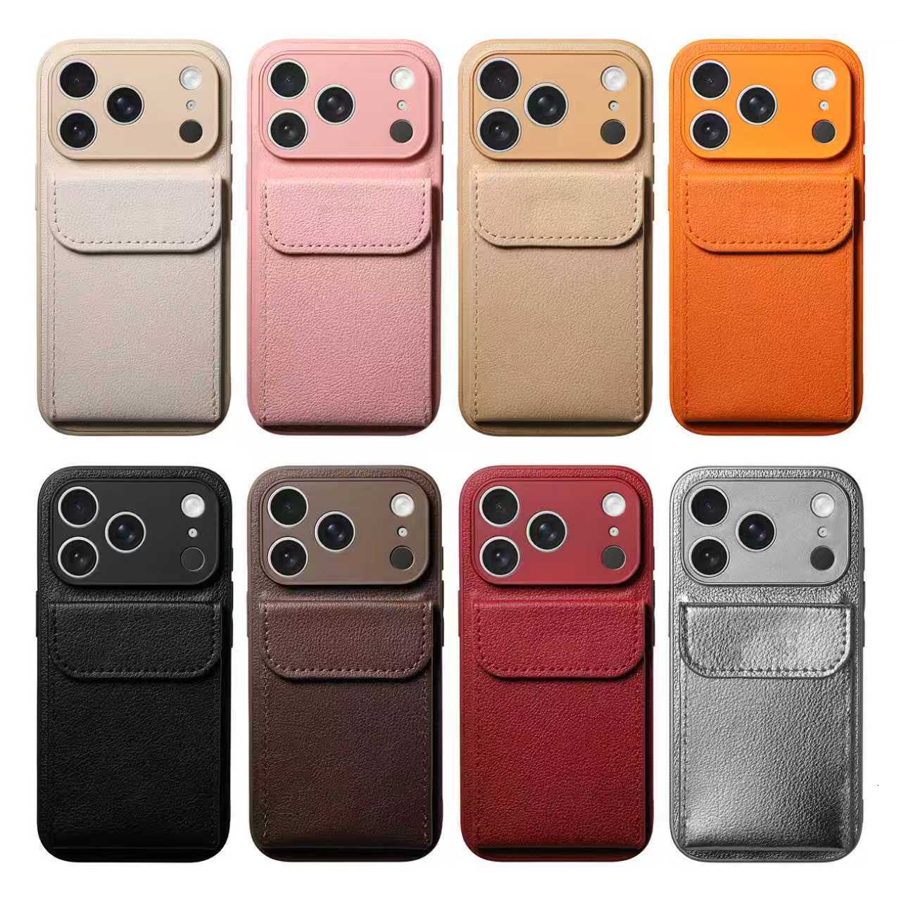 Magnetic Card Holder Compatible with Apple 17 Stand Phone iPhone 15P Simple 13 Export 16 Shockproof Protective Case