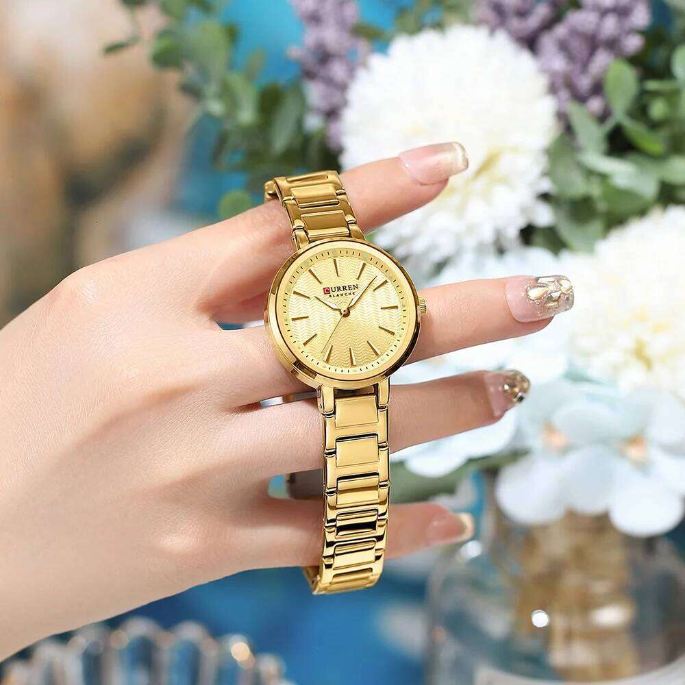 CURREN Brand Simple Fashion Ladies Watch with Water Ripple Dial Elegant Timepiece for Women+Box XJ260303