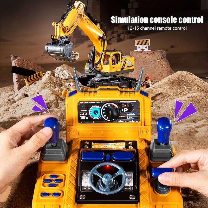 2.4G Remote Control Excavator Toy, Simulation Alloy Construction Vehicle, Education RC Digger Truck for 3 Years Kids Boys Gift Z260303