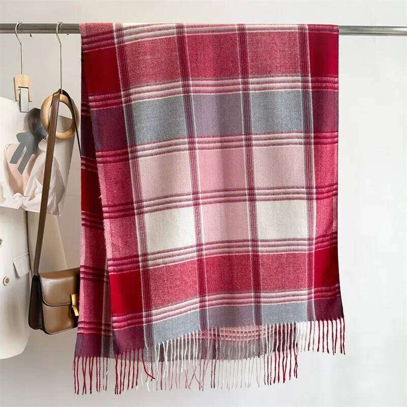 2023 Warm Plaid Cashmere Shawl Poncho Winter Scarf Luxury Print Blanket Pashmina Wraps Bufanda With Tassel Casual Stoled Echarpe XJ260304