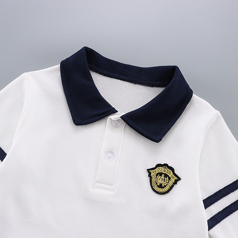 Casual and versatile gentleman's British autumn outfit, newborn baby's pure cotton jumpsuit