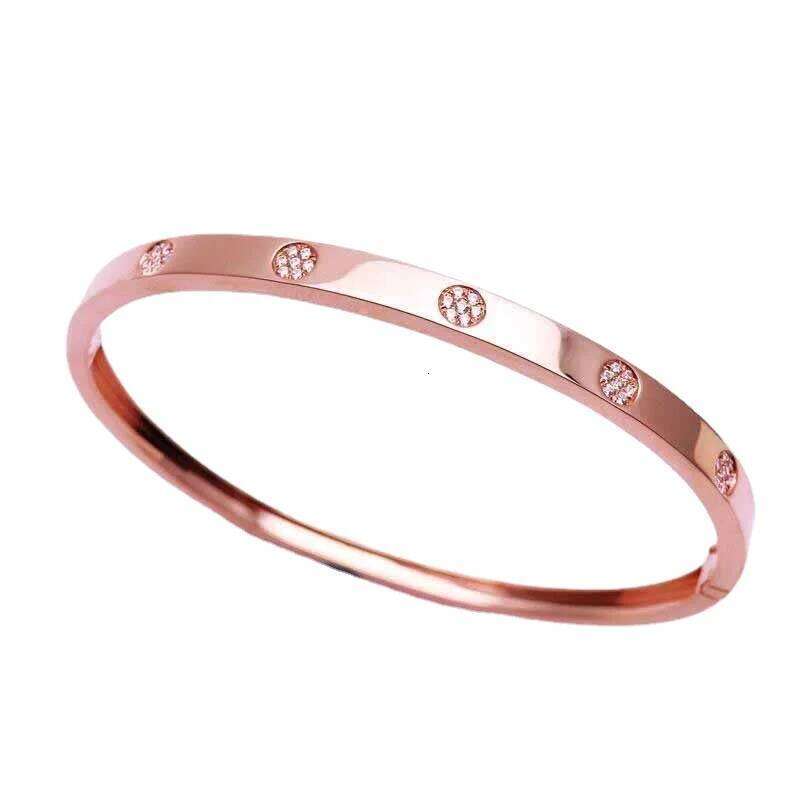 585 Purple Inlaid Crystal Glossy Bracelets for Women14K Rose Gold Exquisite Glamour Fashion Wedding Jewelrysend girlfriend XJ260303