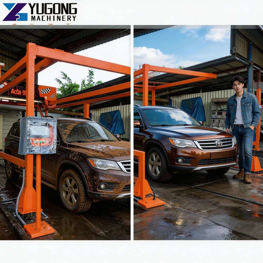 Automatic 360 Car Wash System Featuring Foam Spray And Wax Protection With 4 High Power Dryers For Efficient Taxi And Van Washing Business