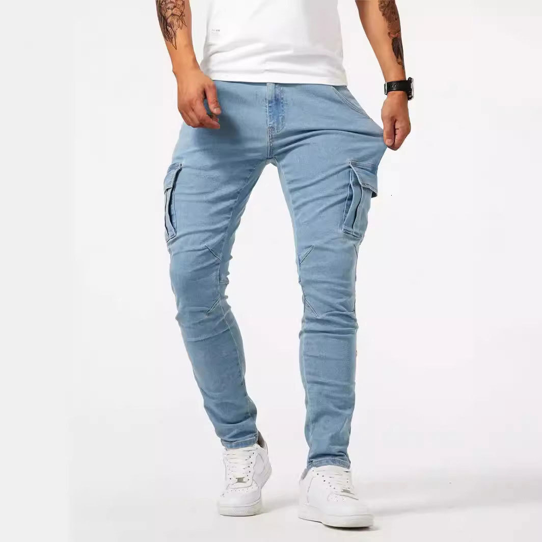 Foreign Trade Men's Cargo Casual Pants Designer Pants Men's Denim Cargo Pants Men's Multi-pocket Work Pants