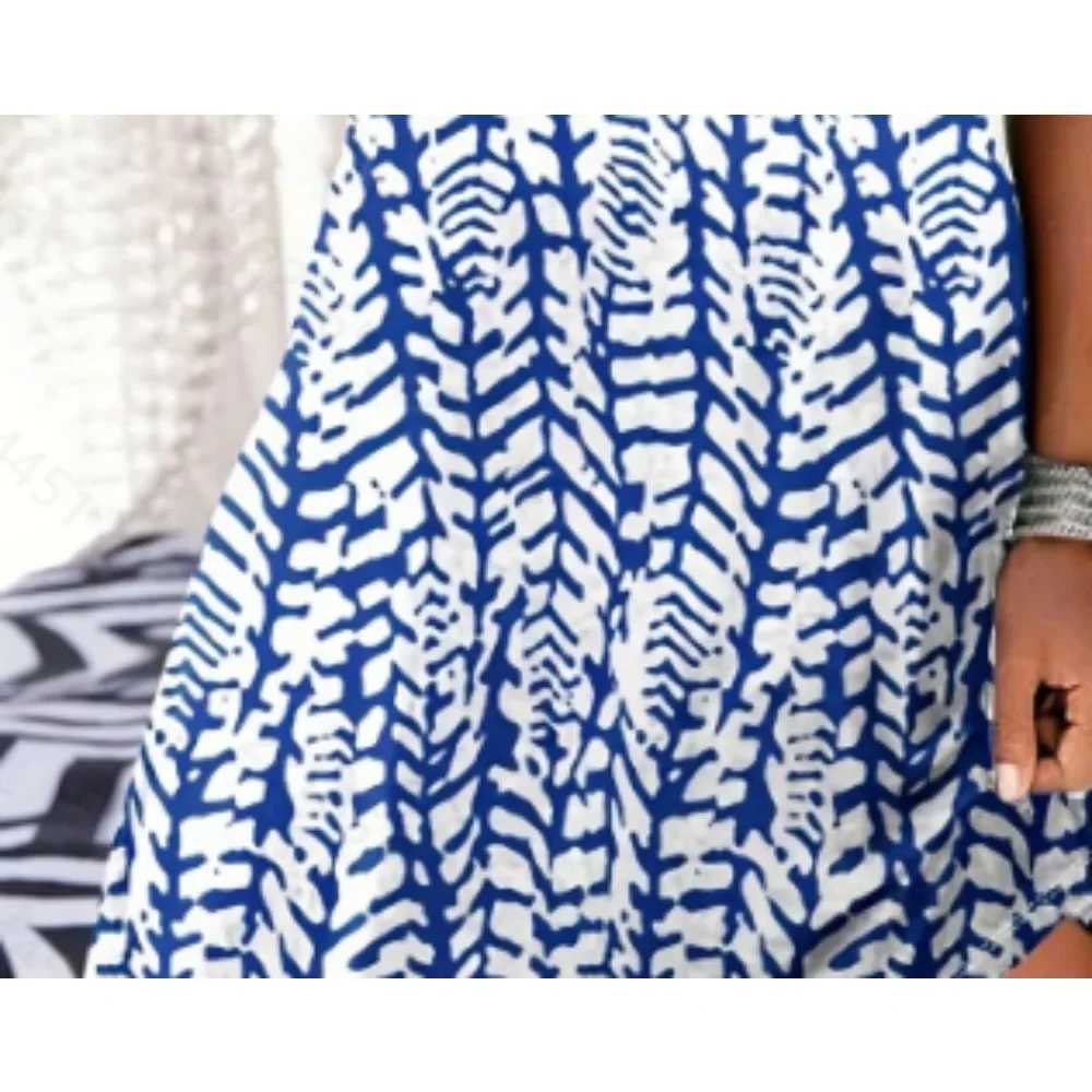 Plus Size 1XL-5XL Summer Female Holiday Beach Casual Elegant Dresses Women Dress V-neck Bohemian printed Dresses M260304