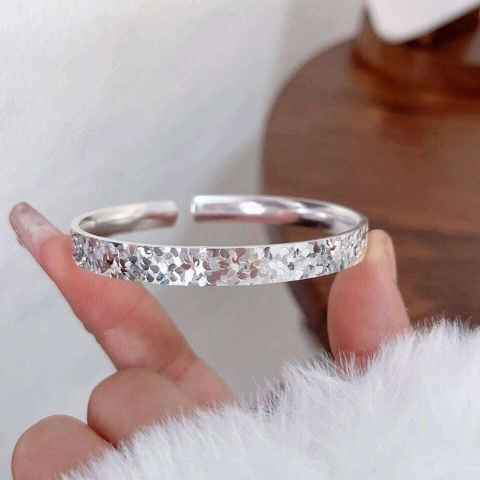 Buyee 925 Sterling Silver Female Simple Open Circle for Women Fashion Party Fine Jewelry Bangles Gift XJ260303