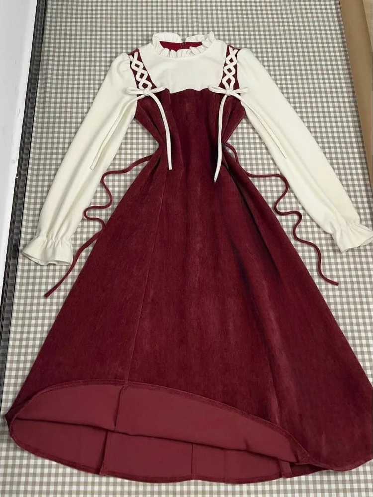 French Vintage Midi Dress Women Casual Evening Party Plaid Dress Office Lady Outwear Dress Korean Fashion Spring CHIc M260304