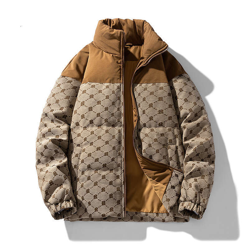 Two-Tone Down Jacket Men, Thickened Trendy Patchwork Stand-Up Collar Coat, 90% White Duck Down, Warm Winter Wear For Couples, Women's Version Ava