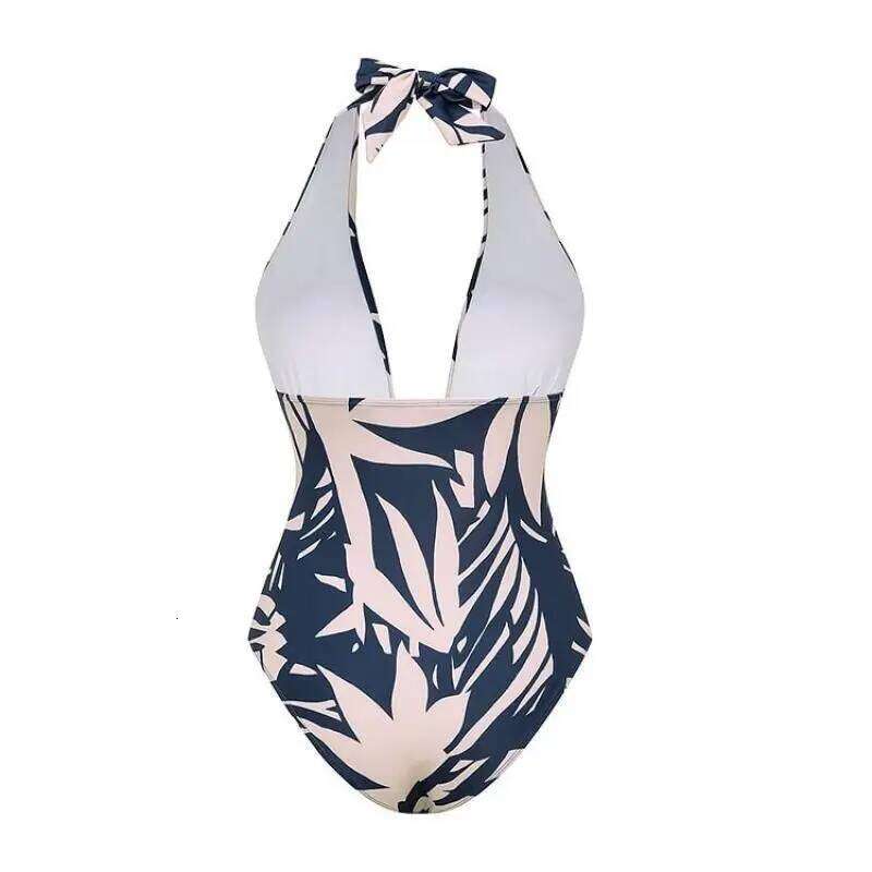 Flaxmaker 2025 Women Summer Sexy V Neck Leaves Print One Piece Swimsuit and Pants/Skirt Femme Retro Swimwear Sets Beachwear Y260303