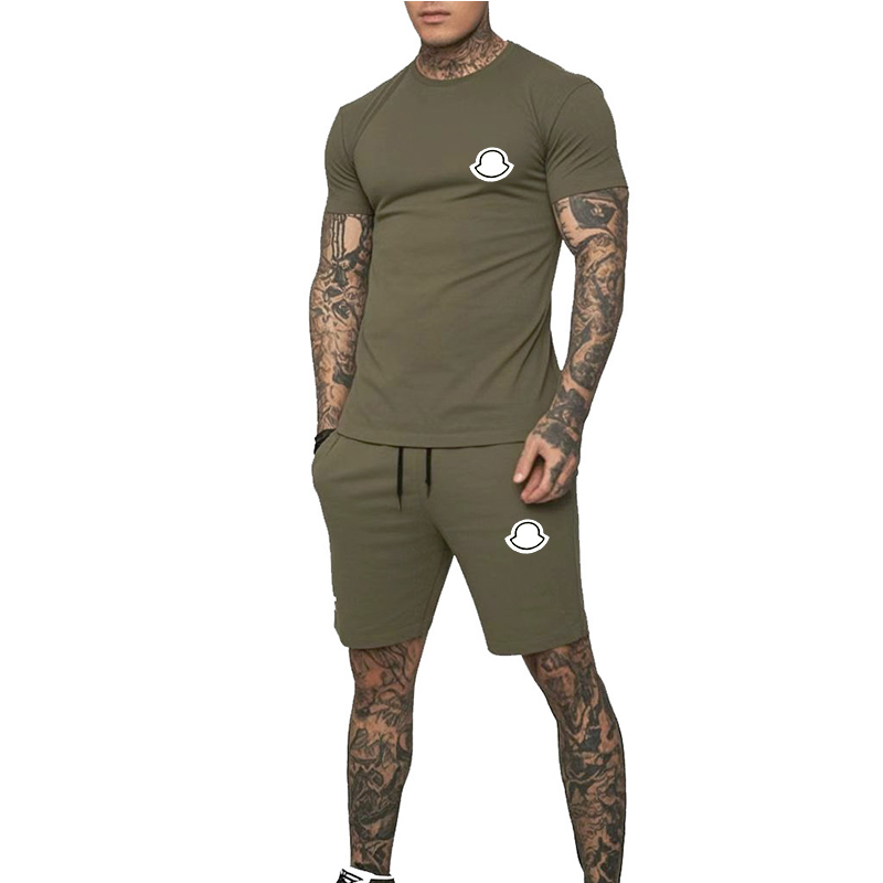 Summer Mens Letter Print Short Slve Top Shorts 2 Pieces Set Oversized Loose Round Neck Tshirt Man Drawstring Shorts X251021