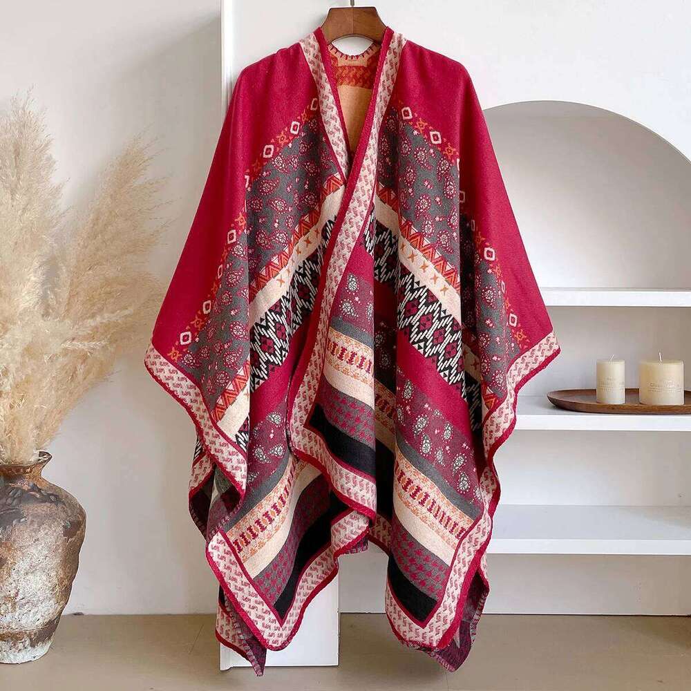 2025 Women's Luxury Brand Cashmere Winter Shawl - Vintage Allover Pattern Printed with Tassels, Pashmina Wrap & Bandana XJ260304