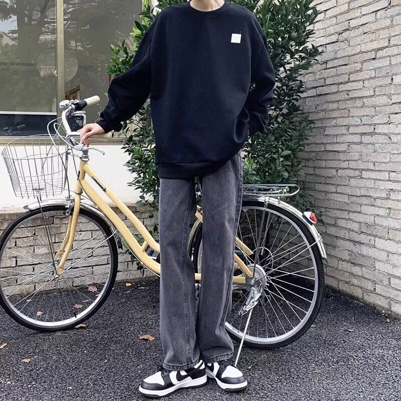 Men's Jeans New Autumn Style American Designer Pants Trendy Brand Loose Straight Fit Casual Denim Long Pants For Teenagers
