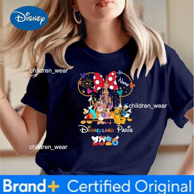 Disney Summer Mickey Mouse Cotton T-shirts Couple Outfits Mens Plus-size Shirts Womens Tops Parent-child Outfits H260304