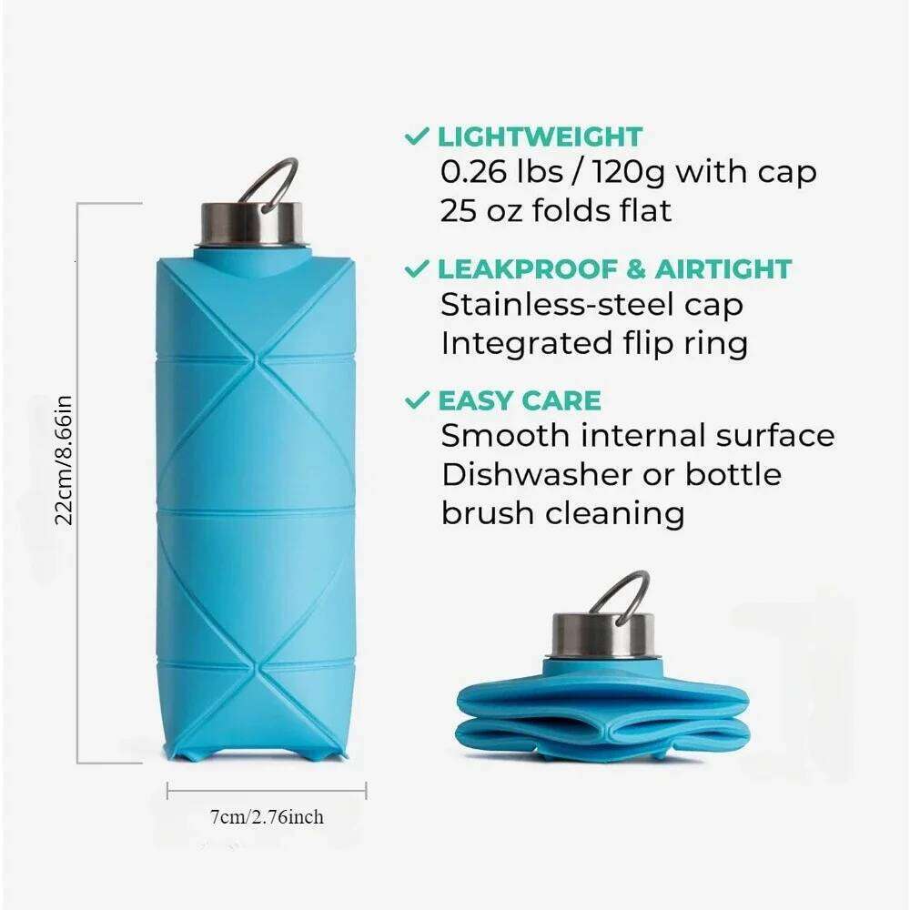 Bottle Portable Creative Silicone Folding Water Cup For Camping Hiking And Traveling S260303