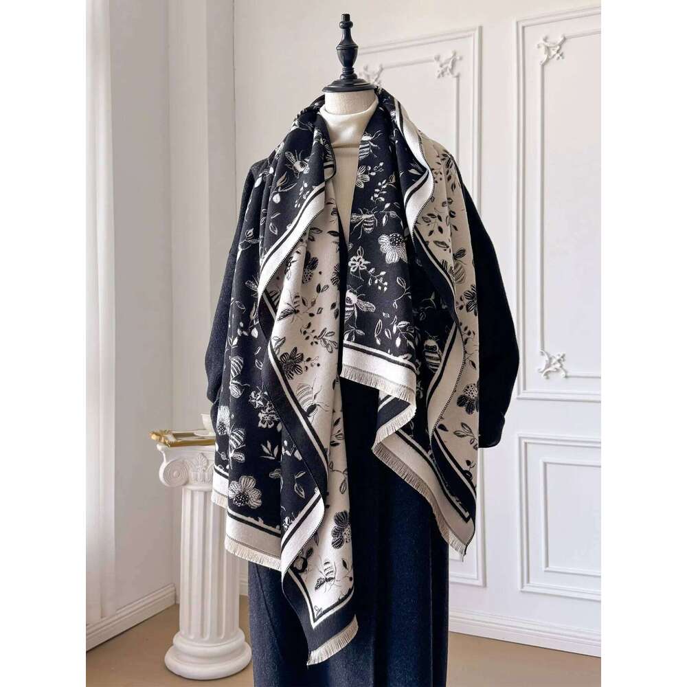 Women Winter Warm Pashmina Scarf Luxury Faux Cashmere Wraps Thick Shawl Blanket Bufanda Foulard Poncho XJ260304