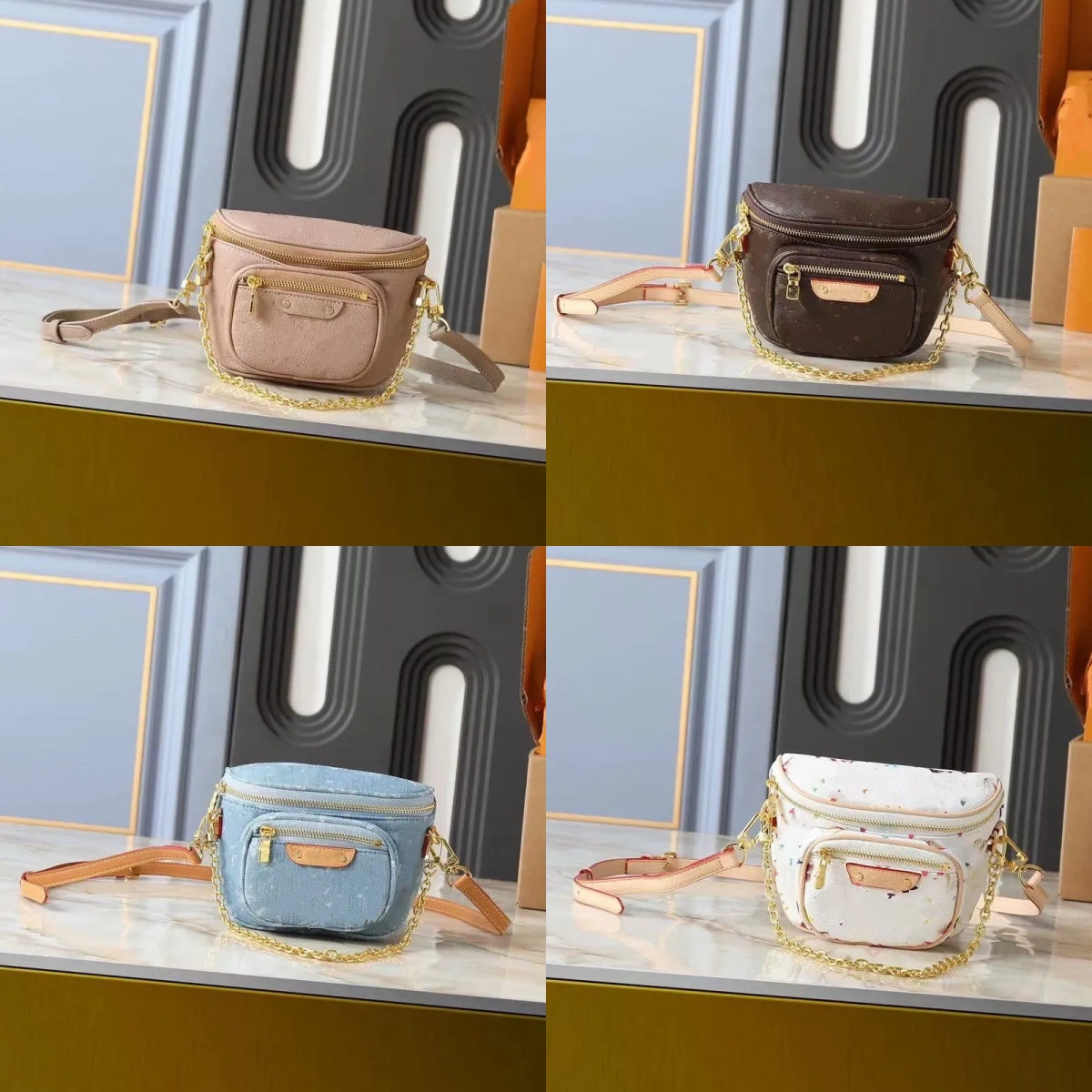 Fanny Packs Designer Chains Bumbag For Women Waist Bags Genuine Leather Man Mini Bum Bag Shoulder Cross Body Bag Bumbag Chest Bag Handbag Purse Wallet