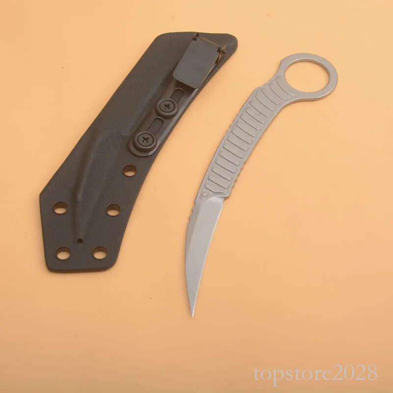 Promotion G1123 Karambit Claw Knife 8Cr13Mov White/Black Stone Wash Blade Full Tang Steel Handle Tactical Knives with Kydex
