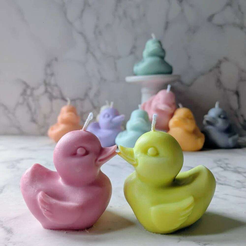 Smooth Duck Scented Candle Silicone Mold, 3D Sitting Animal Resin Mold DIY, Ceramic Gypsum Clay Making Tool, Craft Gifts, Home Decoration W260304