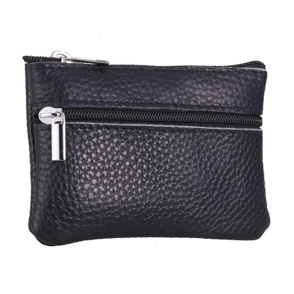 Mini Black Small Zipper Pocket Wallet Storage Bag Men Women Daily Use Coin Purse C260304