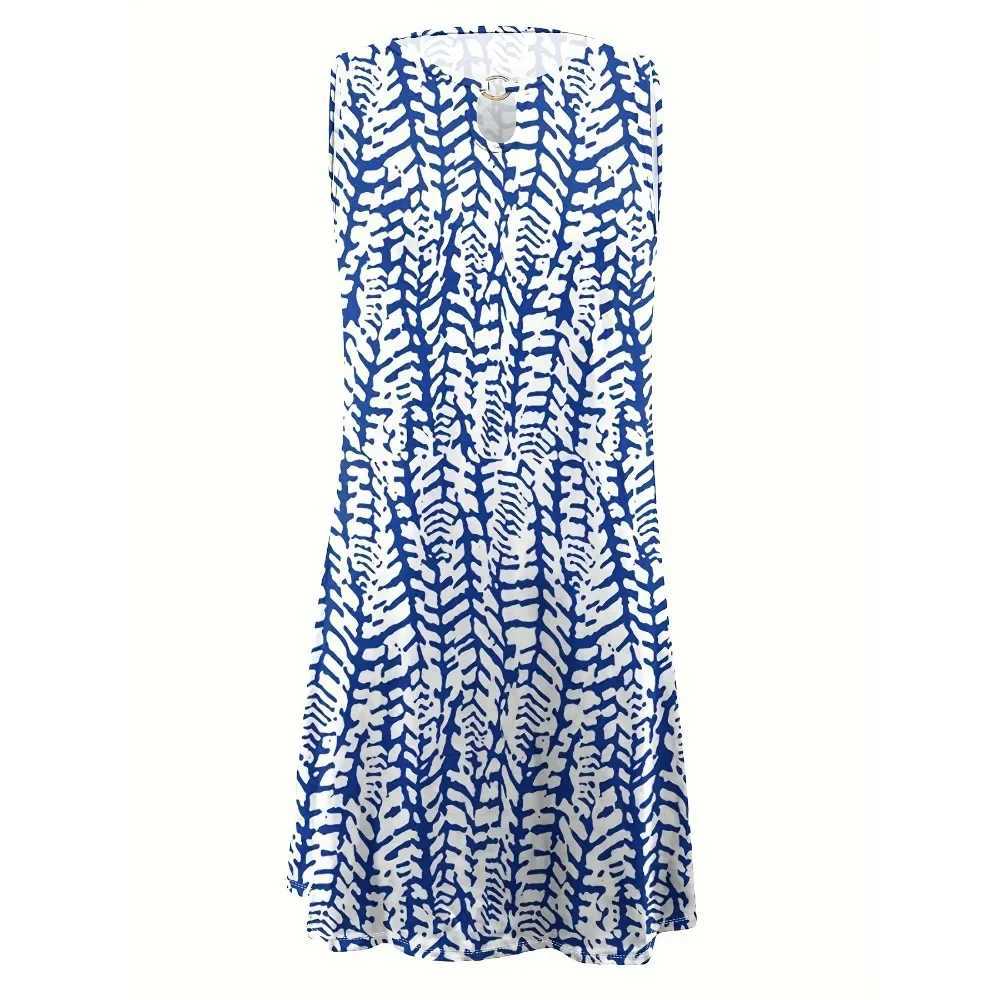 Plus Size 1XL-5XL Summer Female Holiday Beach Casual Elegant Dresses Women Dress V-neck Bohemian printed Dresses M260304