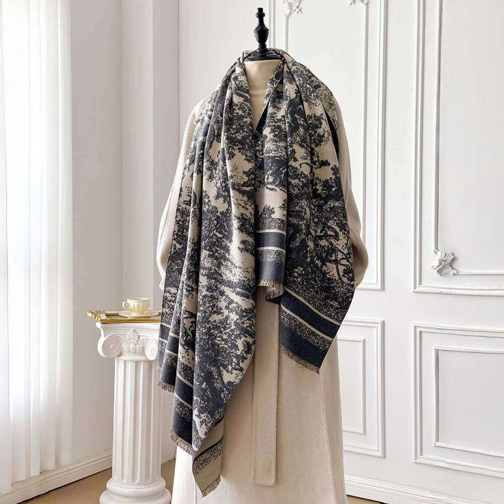 2025 Luxury Brand Women's Cashmere Scarf - Winter Warm Tasseled Striped Printed Pashmina Shawl, Foulard & Poncho XJ260304