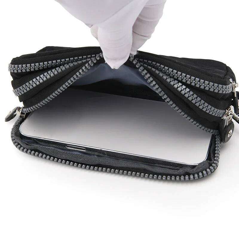 Three-layer Zipper short Mobile Phone Fashion Hand Makeup WOMEN's Portable change Waterproof Multi-layer Pocket Bag C260304