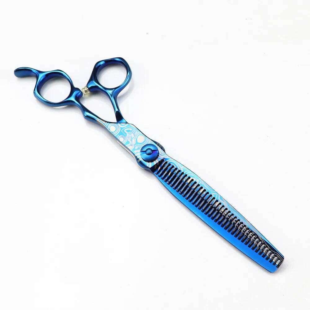 Professional 7 '' Blue Damascus Upscale scissor cut hair cutting thinning barber haircut shears Hairdressing scissors H260303