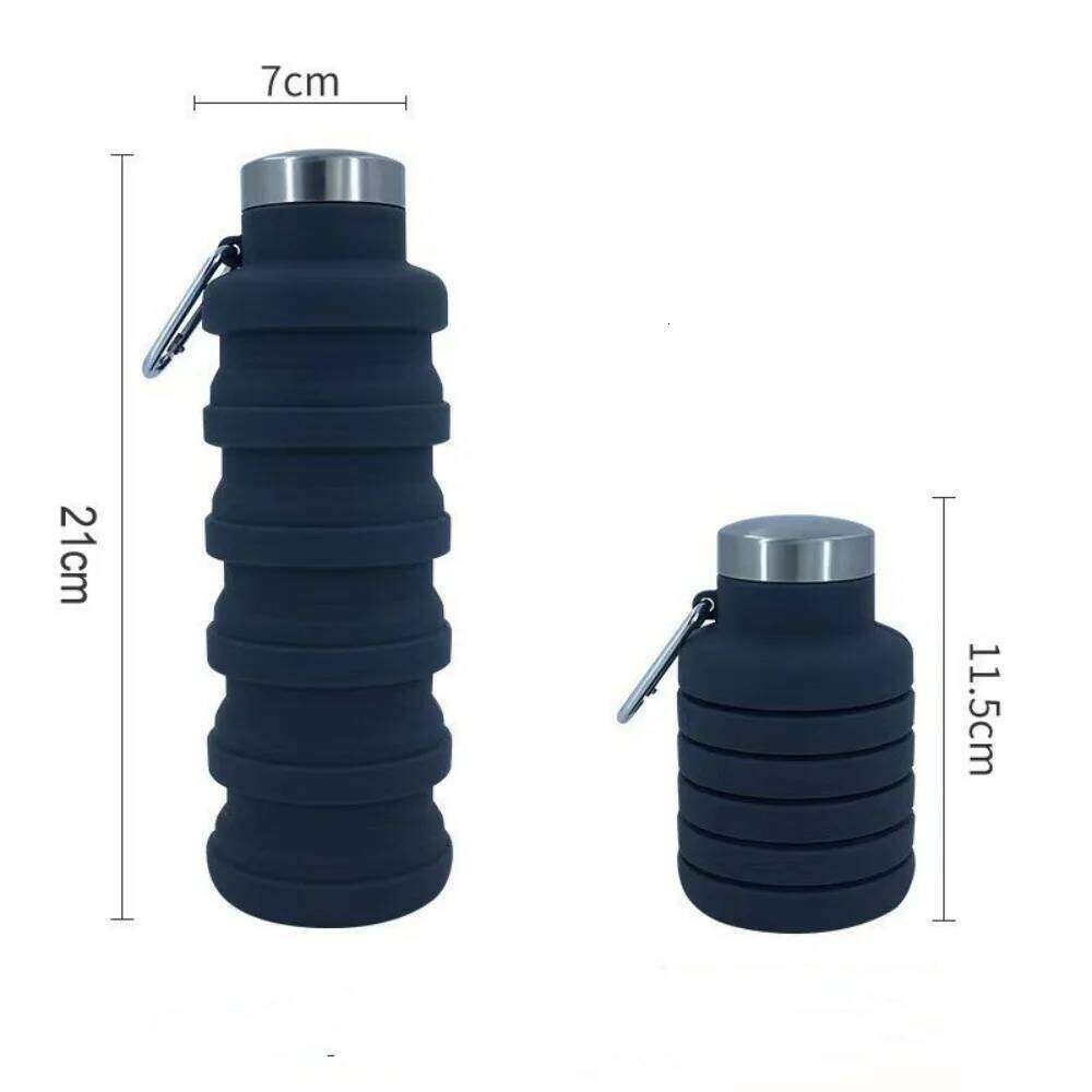 New Portable Silicone Water Retractable Folding Coffee Bottle Cups Outdoor Travel Tools Collapsible Sport Bottles S260303