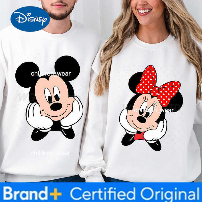 Disney Classic Character Mickey Mouse Minnie Crewneck Sweatshirt for Men Women Fashion Valentine Gifts Casual Cartoon Couple Pullover H260304