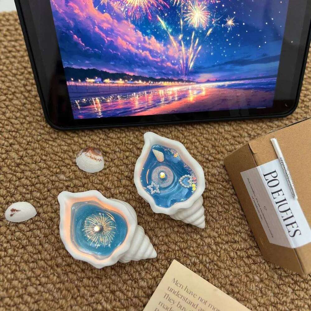 Coastal Conch Shell Scented Gel Candles Aromatherapy Candle for Home Desk Relaxation Bathroom Bedroom Decor Gift W260304