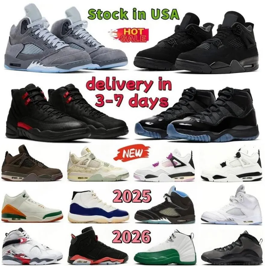 Designer Sneakers Mens 3 3s 4 4s 5 5s 11 11s 12 12s 1 1s Basketball Shoes high sneakers Black Cat Bred Cool Grey Fire Red Navy UNC Gamma Blue Women Sneakers Sports Trainers