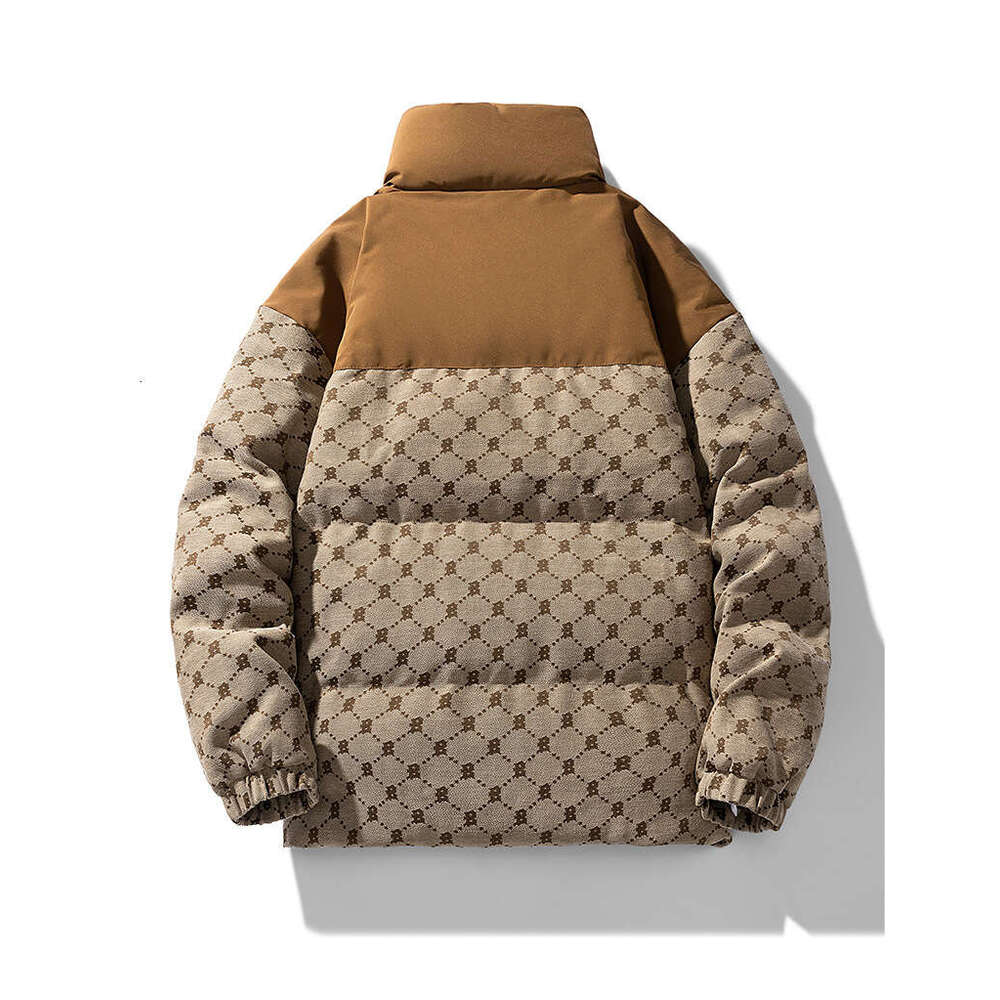 Two-Tone Down Jacket Men, Thickened Trendy Patchwork Stand-Up Collar Coat, 90% White Duck Down, Warm Winter Wear For Couples, Women's Version Ava