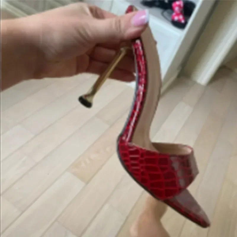 Eilyken Snake Print Sexy Mules 2026 Classic Womens Stilettos Summer Pointed Open-toe Sandals Party Banquet High Heels 10cm 260305