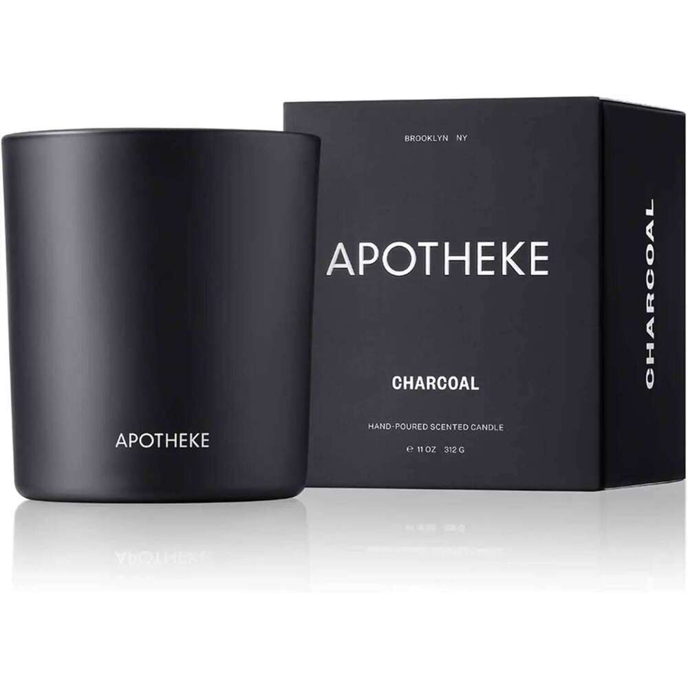 Large Black Jar Scented Candle, 10.5 oz Soy Wax, Cedarwood Sandalwood Oud Amber Fragrance, Non-Toxic Home Decor Gift W260304