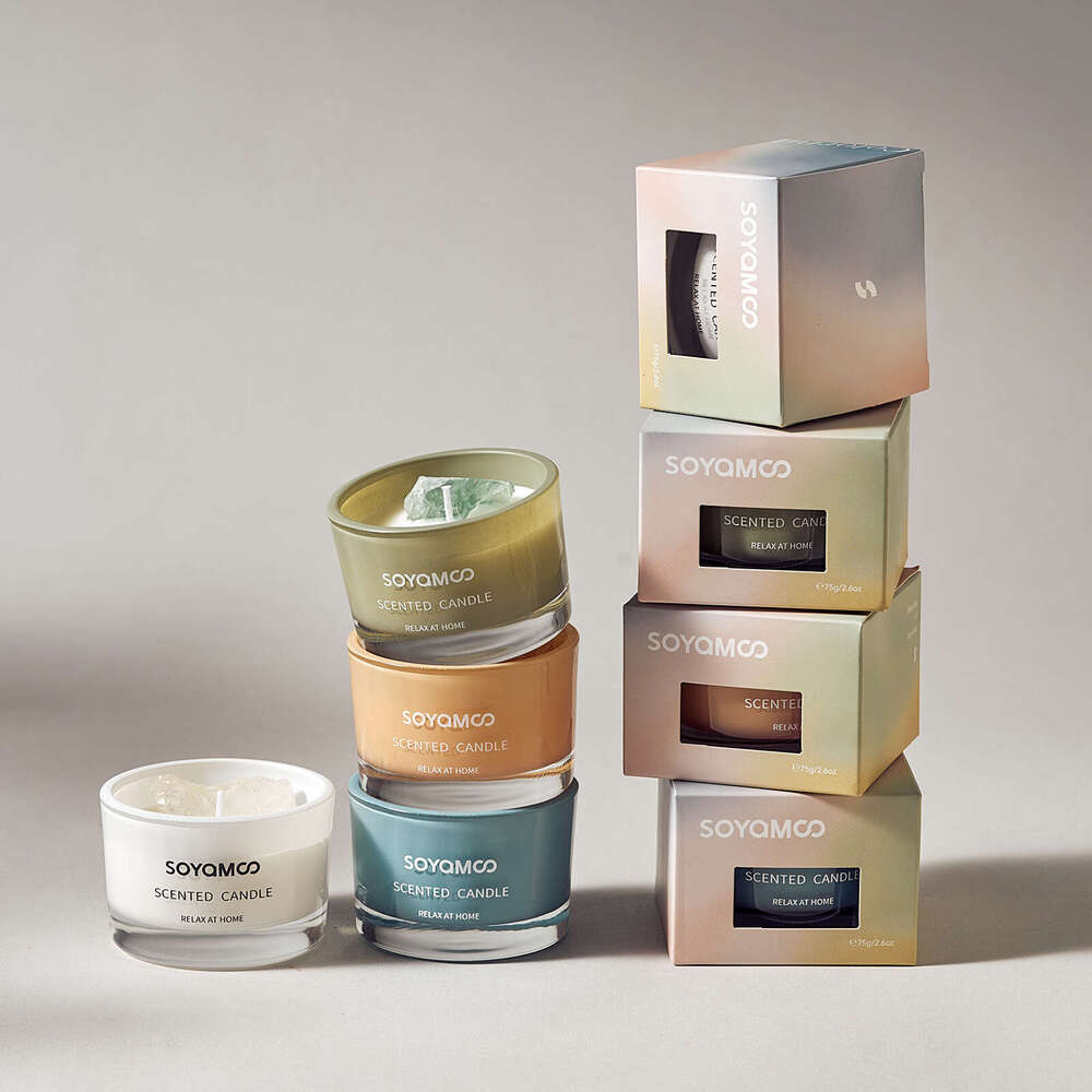 Crystal Aromatherapy Home Bedroom Living Room Long-lasting Soy Wax Safe and Harmless Fragrance Candle W260304