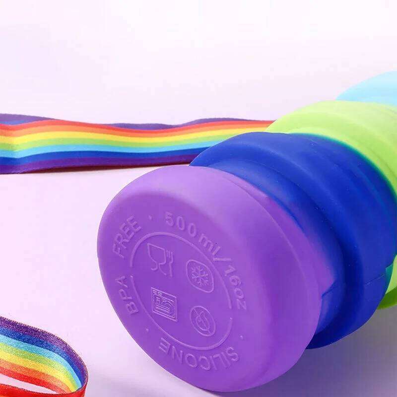 Portable Collapsible Silicone Water Bottle Lid Camouflage Foldable Kettle For Sports Travel Drinking With Carabiner Cup S260303