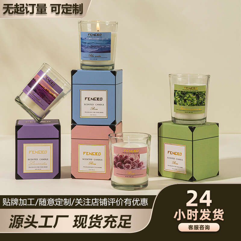 Manufacturer Wholesale 50g Aromatherapy Home Soy Wax Rose Gift Set Fragrance Incense Candle W260304