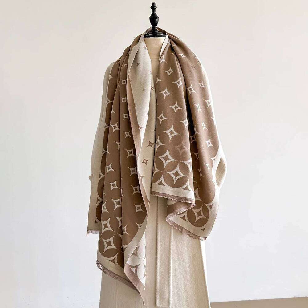 Luxury Winter Scarf Women Cashmere Warm Pashmina Brand Foulard Female Shawls Wraps Thick Soft Bufanda Poncho Scarves Stole XJ260304