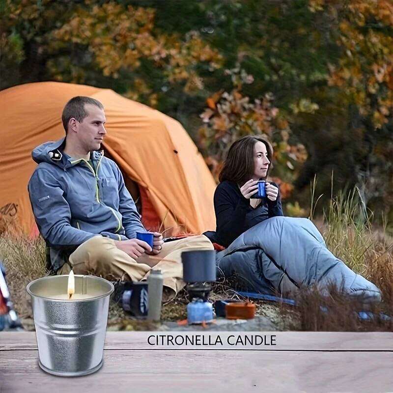 12 Scented Citronella Lemon Candles, 2. 2 ounces, burns 10-12 hours, suitable indoor use, perfect outdoor gatherings, hiking, camping, backyard barbec