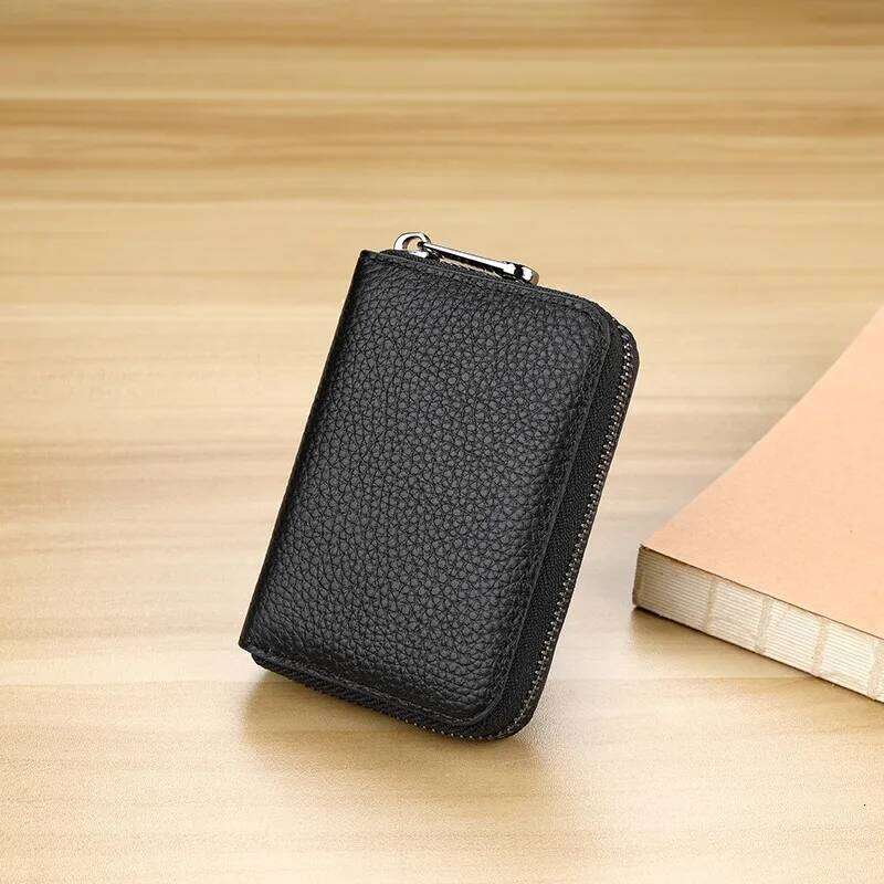 Blocking Card Organizer PU Leather Wallet Slim Multi Pocket Zippered Coin Holder Anti Theft Protection for Men Women Minimalist C260304