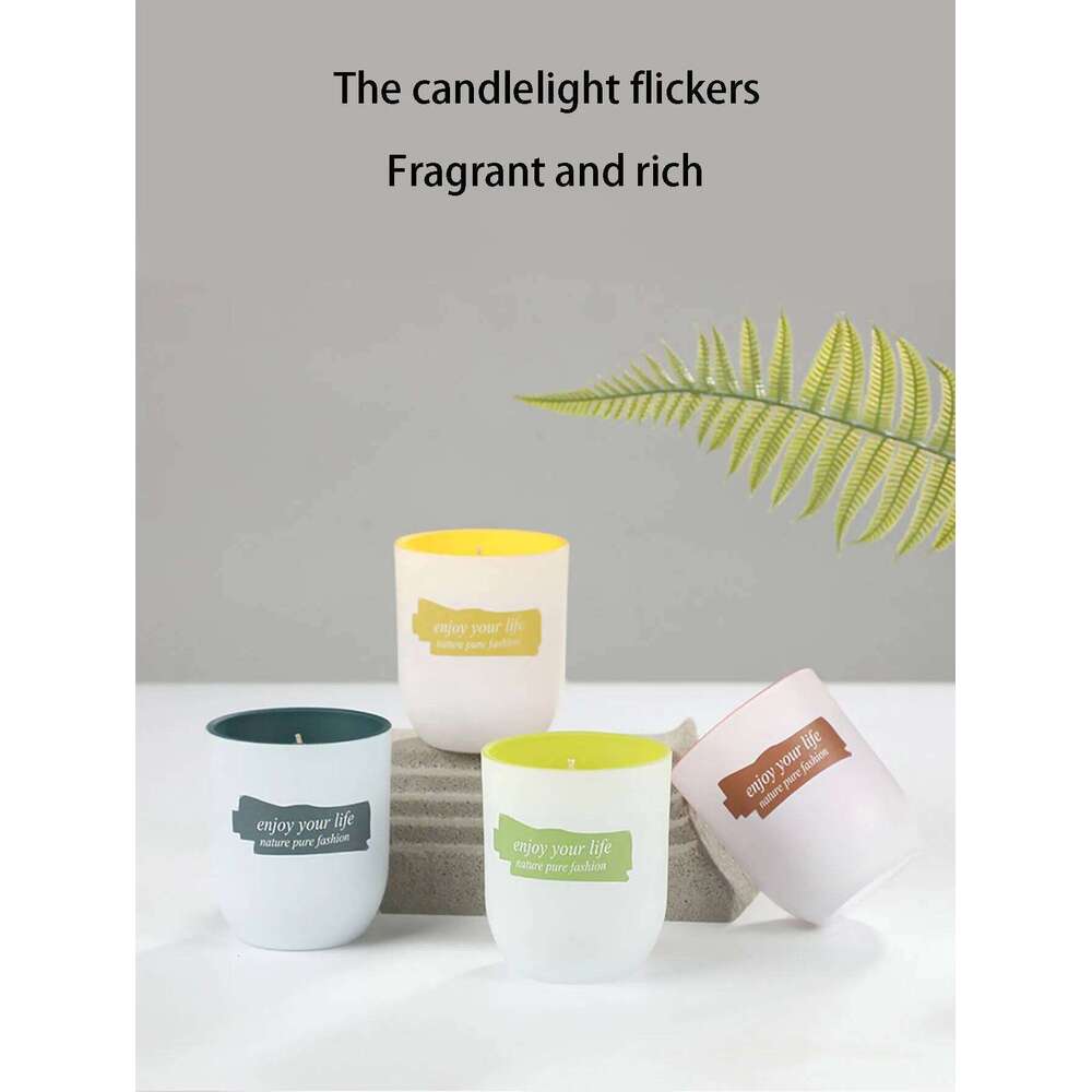 Coloured glass cup soy wax scented candle decorative wedding favours W260304