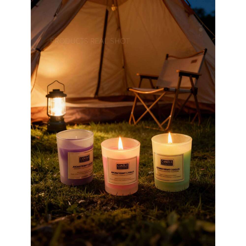 Round Cup Colored Candles, Plant Wax Smokeless Scented Candles for Wedding Favor Home Decor, Natural Fragrance Aromatherapy Gift W260304