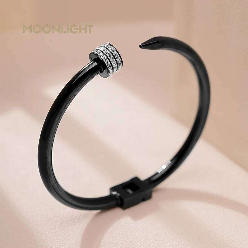 MOONLIGHT Classic Brand Nail Open Bangles Female Simple Trendy Stainles Steel Screw Bracelet For Women Accessories Gift XJ260303