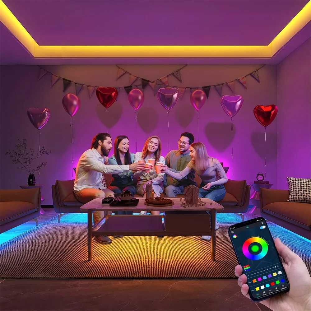 GREATWALL WIFI 100 foot LED strip 50550RGB strip music synchronous color change room home party decoration APP controller H260304
