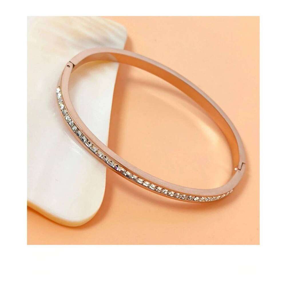 New Stainless Steel Zircon Bangles for Women 4mm Wide Bracelet Jewelry Gift Fashion Accessories 58-60mm 3 Color XJ260303