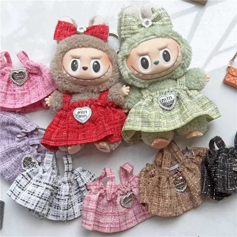 Luxury Princess Tweed Dress Set with Bow, Bag & Shoes for 15-17cm Labubu Dolls Cute Outfit AccessoriesT260304