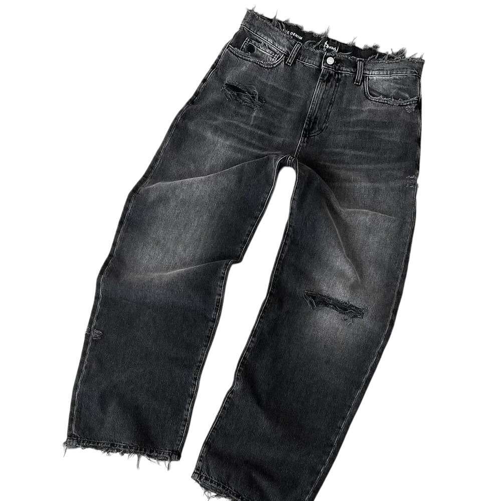 Men's Jeans Retro Blue Baggy Jeans High Waist Wide Leg Trousers Streetwear Hip Hop Embroidery Graphic Daily CommuteMen's Clothing