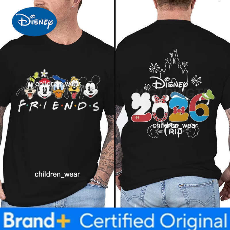 Disney Family Matching 2026 Trip T-Shirt Women Men Mickey and Friends Graphic Casual Tee Cartoon Character Family 2026 Matching Outfits H260304