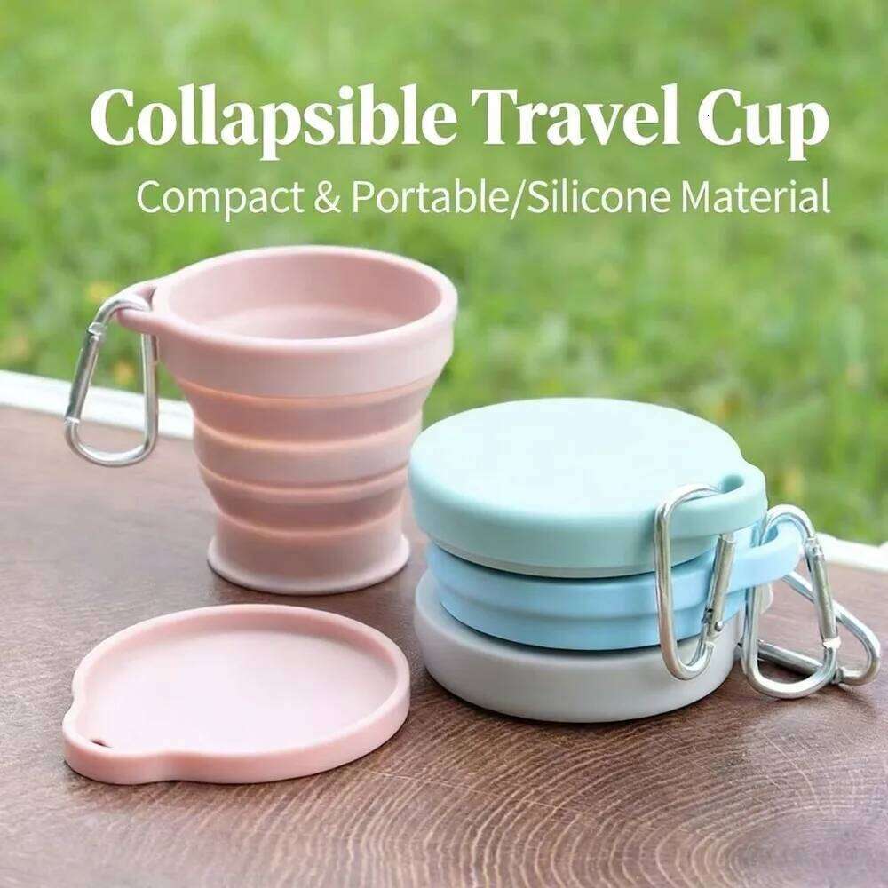 Outdoors Folding with Hanging Hole Creative Water Portable Washing Fashion Travel Silicone Cup S260303 0d1
